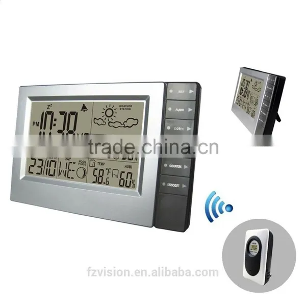 Radio Controlled Weather Station Clock With 2 Transmitter, Weather Station Wifi for Weather Forcast photo-4