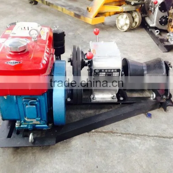 1 Ton Small Water Cooled Diesel Engine Powered Winch photo-2