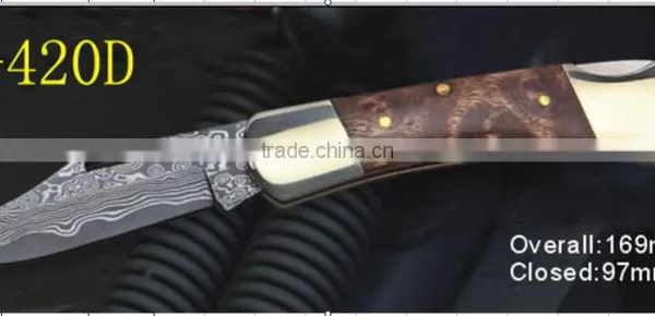9.0" Damascus Folding Knife/Custom Handmade Damascus Folding Pocket Knife/Damascus Liner Lock photo-4