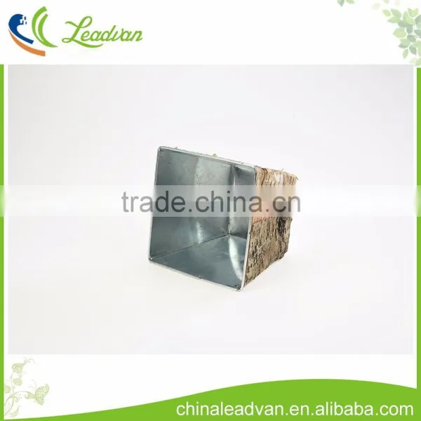 China Promotional Home Garden Deco Fob Guangzhou Natural Small Wooden Flowerpot photo-5