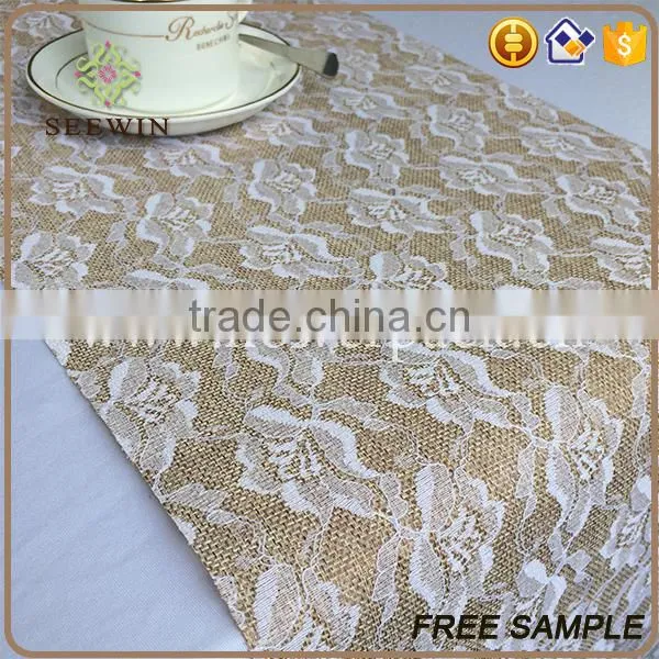 Awards Banquet Table Runner Polyester Jute Fabric photo-4