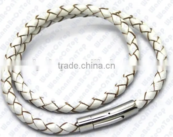 Fashion Handmade Bracelets 2016 Braided Real Leather Bracelet For Girls photo-2