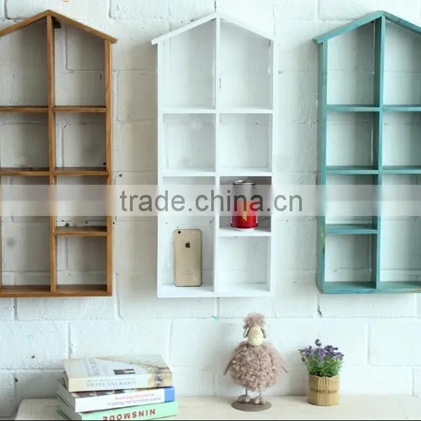 Modern Decorative Wooden Storage Display Racks on Wall photo-3