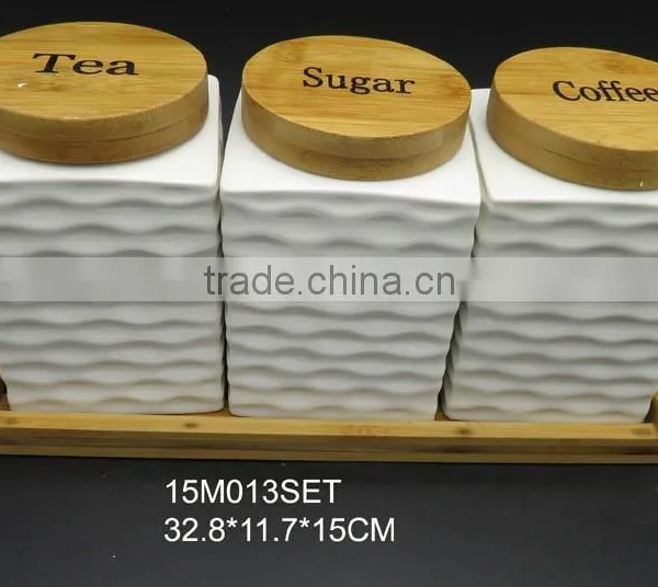 White Colour Coffee Sugar Tea Ceramic Storage Jar photo-5