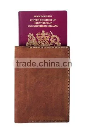 Cheap OEM Genuine Leather RFID Blocking Passport Holder photo-5