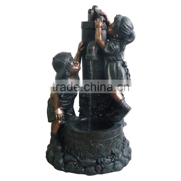 Pure Garden Boy and Girl Water Fountain photo-2