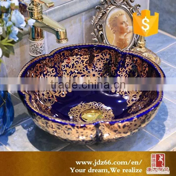 Reliable Quality Beautiful Design On-glazed Ceramic Pedestal Washbasin With the Chinese Inscription photo-3