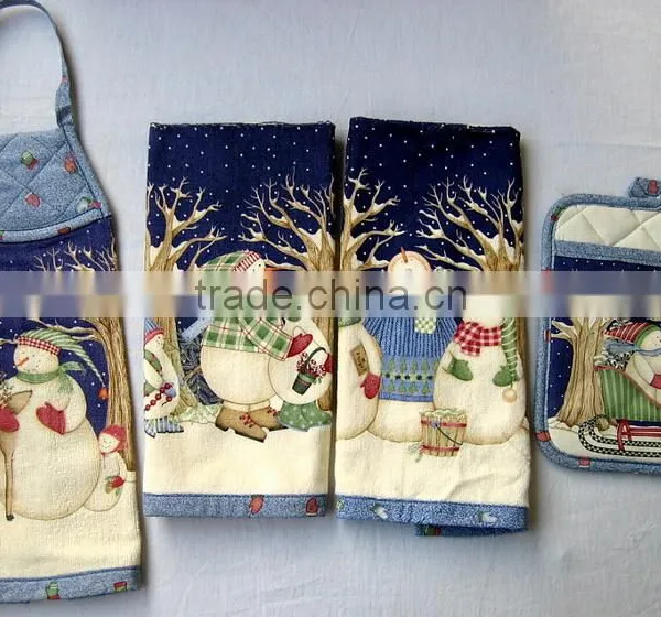 Christmas Gifts Kichen Textlie Sets Apron Sets Oven Glove Sets Tea Towel Sets photo-3