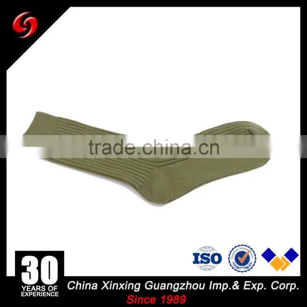 Long Sleeves Olive Green Military Dark Plain Knit Long Stockings Commando Socks Cotton and Wool photo-3
