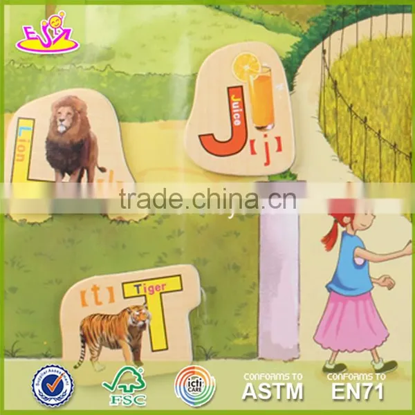 Wholesale Baby Magnetic Shapes Toy Construction 28 Pieces Wooden Magnetic Shapes Toy Kids Magnetic Shapes Toy W14J005 photo-6