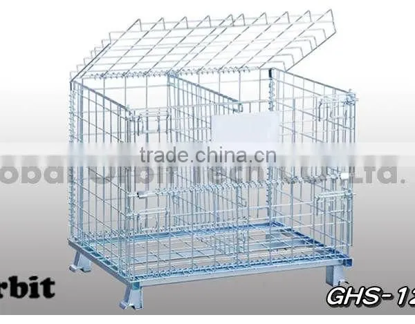 Service Supplies Folding Stackable Container Wire Mesh Basket Warehouse Cage photo-2