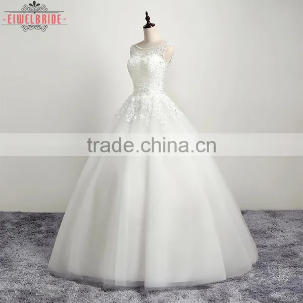 OEM Long Floor-length WWhite Wedding Dress Bridal Gown