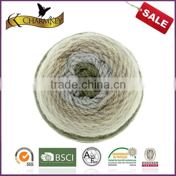 Charmkey Colorful Scarf Knitting Acrylic Wool Yarn Melange Yarn Cake Yarn photo-2