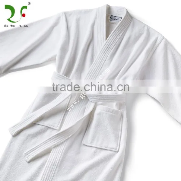 Kimono Collar 100% Cotton Terry Bathrobe Customer Logo photo-4