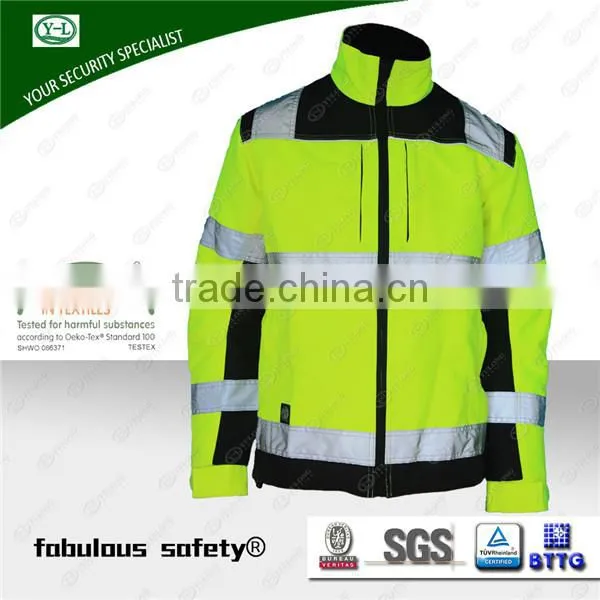 China EN20471 Cvc Cotton/polyester 60/40 Orange Reflective 3M High Vis Jacket photo-4