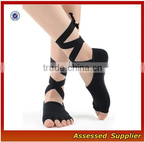 FXS147/ Custom Women Toeless Gym Pilates Yoga Toe Socks
