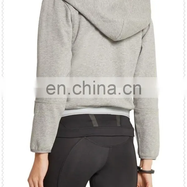Wholesale OEM Hooded Sweatshirt Cotton Blend Jersey Cropped Top Hoodie photo-5