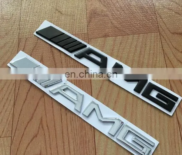 AMG Metal Emblem Badge Logo Alloy Car Logo Grill Badge for Car Decoration 3D ABS Chrome Black Sticker Emblem 3D Car Badges 185mm photo-2