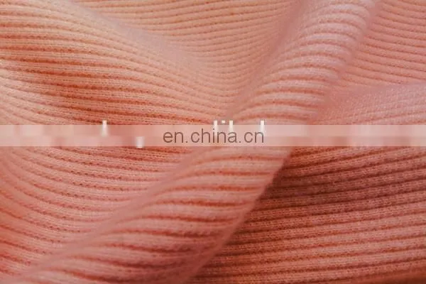 Winfar Knitting Polyester Spandex Plain Dyed Rib Fabric For Lady Garment photo-2