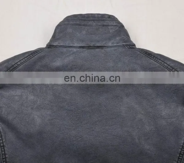2015 Lastest Fashion Mens Handsome Fur Lined pu Leather Fur Coat photo-6