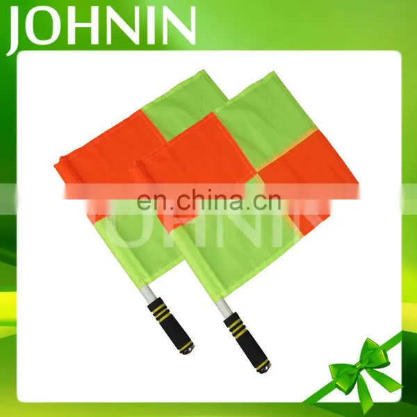 Good Quality Custom Printing Red Yellow Sport Football Soccer Hand Referee Flag photo-6
