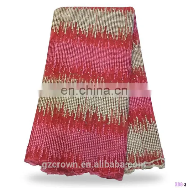 Wholesale Embroidery Water Soluble Chemical Lace African Teal Cupion Guipure Lace Fabric/Guipure Lace With Stone S170307006 photo-3