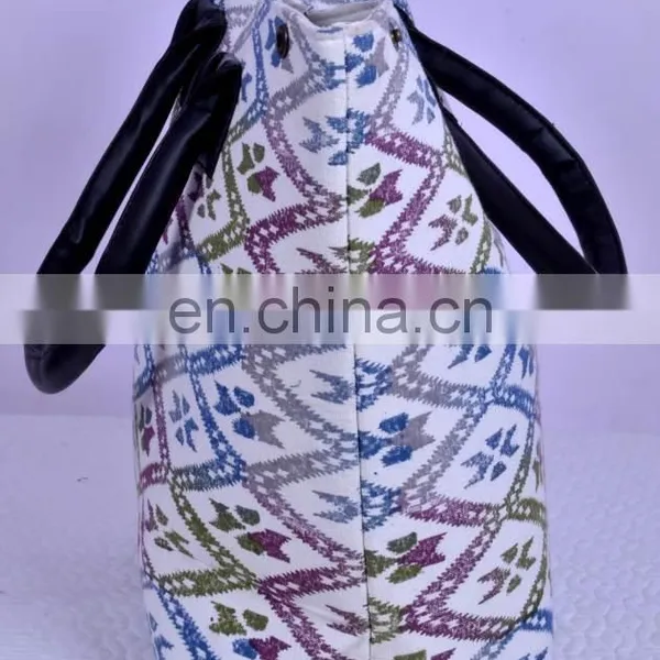 Indian Hand Block Printed Abstract Bag Hippie Ladies Bag Magnet Button Closure photo-2