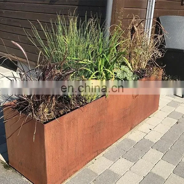 Customized Indoor & Outdoor Corten Steel Long Box Planter photo-4