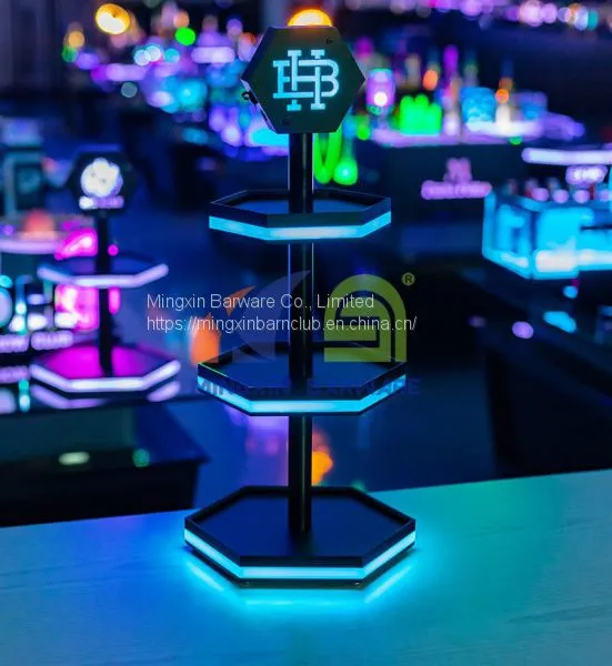 Three Layers Hexagon Shape LED Fruit Serving Tray LED Fruit Serving Tray