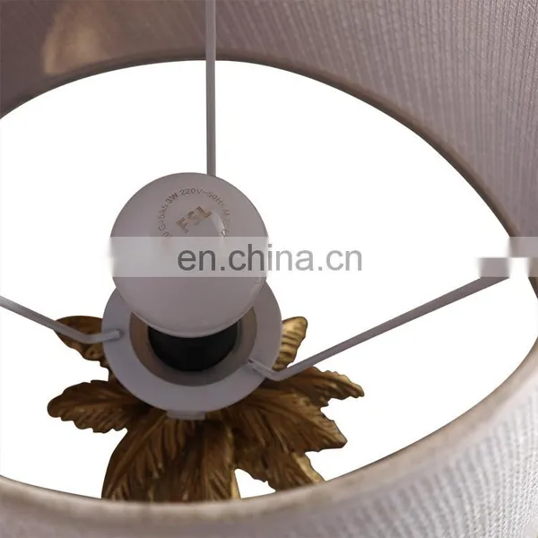 Creative Design Coconut Trees Shape Custom Cheap Bedroom Nightstand Vintage Table Lamp Resin photo-4