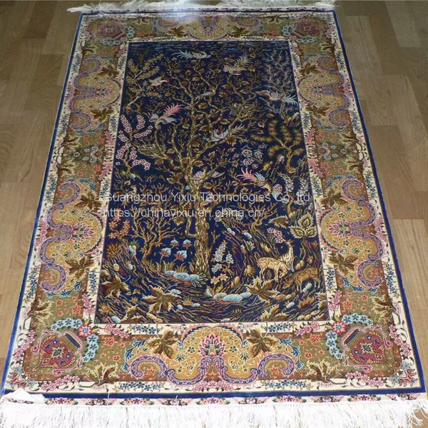 YAMEI Handmade Silk Persian Prayer Rug for Sale Szie 4x6ft