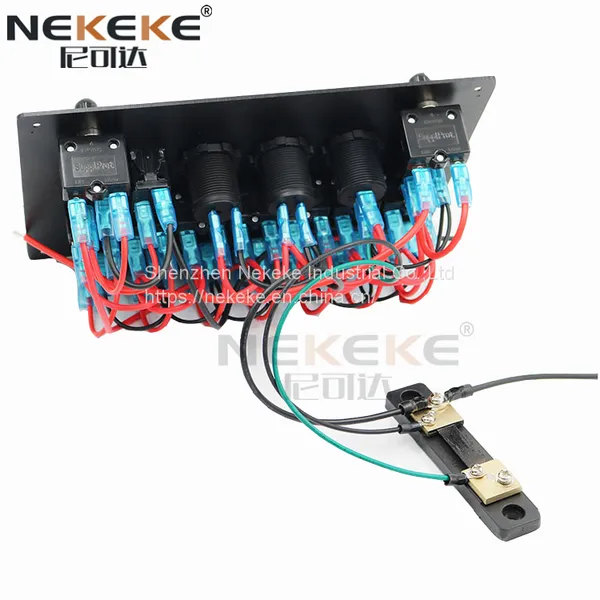 Waterproof LED Rocker 6 Gang DC/AC Switch Panel With Dual Port USB Socket Power Socket Car Marine Boat photo-2