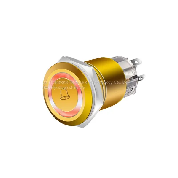 J&V 19MM Golden White Wave Metal Button Switch photo-2