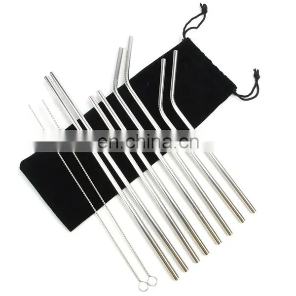 Best Quality Drinking Storage Reusable Travel Bag Wholesale Color Stainless Steel Straw Set photo-3