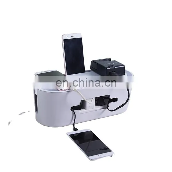 Cable Organizer Storage Box ABS Plastic Socket Organizer With Lid Plastic Cable Organizer Box