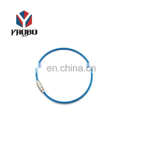 Good Quality Durable Wire Keychains Rings With Chain Screw Stainless Steel Cable Key Ring photo-3