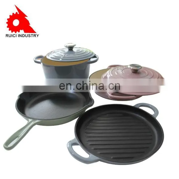 Eco-Friendly High Quality Enamel Pink Cast Iron Cookware photo-3