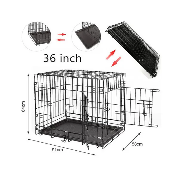 Factory Sale Strong Heavy Duty Square Tube Large Dog Cage Kennels With Wheels