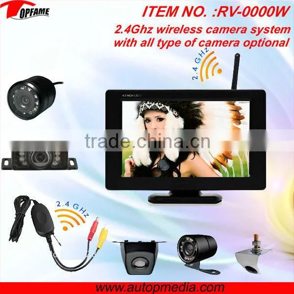 TOPFAME RV-4300WS Wireless Reversing Camera Set With 4.3inch Digital Screen Monitor, Night Vision Camera