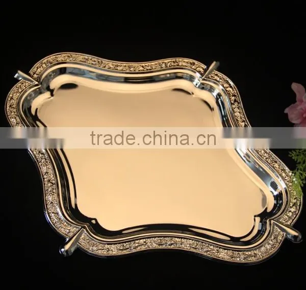AN377 ANPHY FDA European Style Real Silver Plating Cake Dessert Nut Plate Wedding Decoration Metal Plate Tray Holder Display photo-2