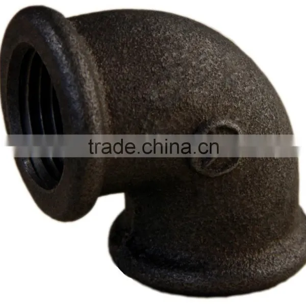 Black Malleable Cast Iron Pipe Fittings 90degree Round Head Pipe Fitting Elbow photo-2