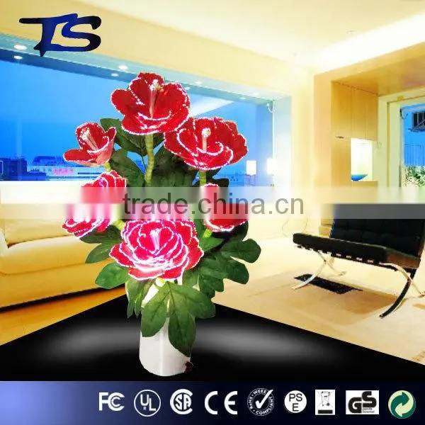 2017 New Design LED Color Change Big Power Fiber Optic Flowers -Red Penoy With Color Change Funtion for Home Decorative photo-4