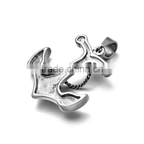Vintage Punk Style Jewelry JCN0324 Stainless Steel Anchor Necklace Pendant photo-5
