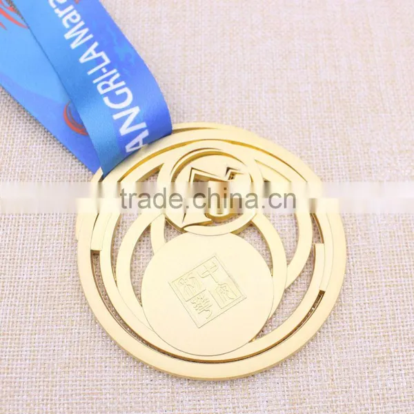 Custom Engraved High Quality Cheap 3D Gold Marathon Medal