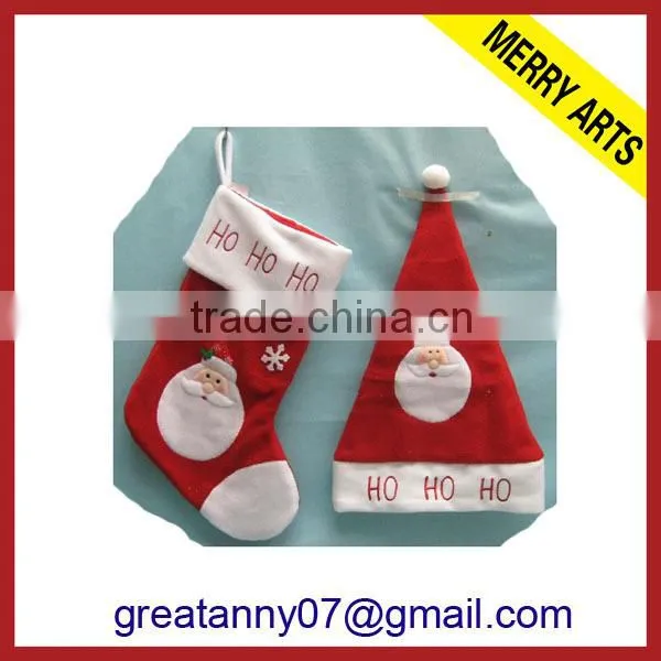Wall Sticker Santa Claus Christmas Stocking X'mas Decoration