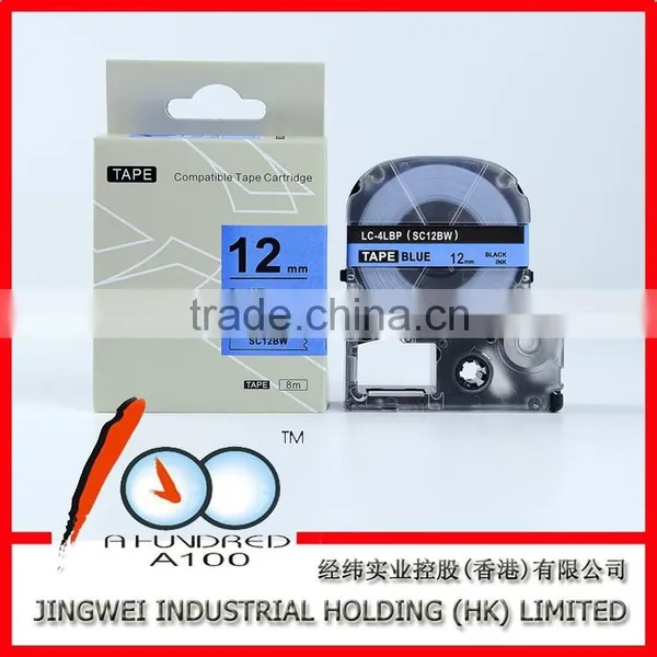 Compatible Espon/Kingjim Tape Cartridge for Label Printer LC-3LWV White on Blue 9mm SD9BW photo-6