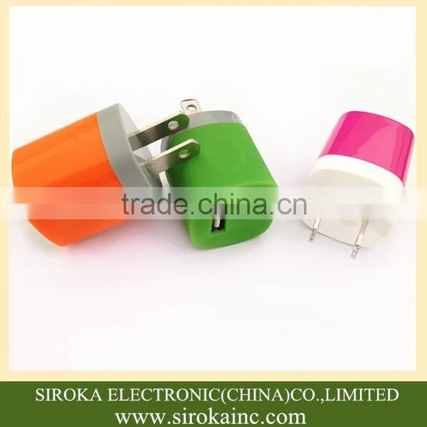 Mobile Phone Accessories US Plug 1A/1.5A USB Travel Charger Customized Colors USB Wall Charger for IPhone IPad Table PC photo-3