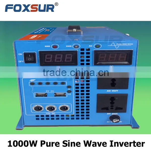 Foxsur New Product 1000W 24V dc to 110V AC Best Quality Professional Power Pure Sine Wave Inverter With Controller photo-3