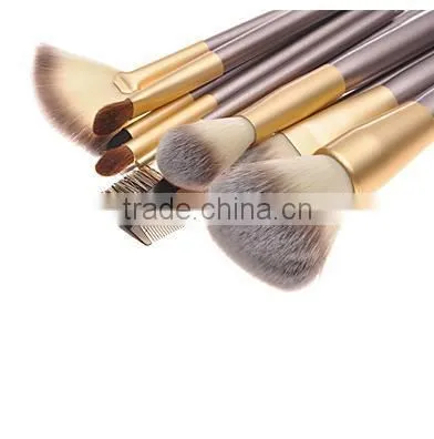 12pcs Pony Hair Makeup Brushes Set With Off-white Leather photo-3