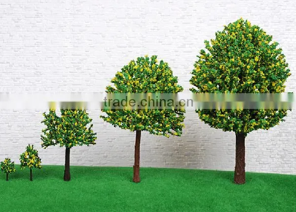 Yellow and Green Scale Models in Train Layout Model
